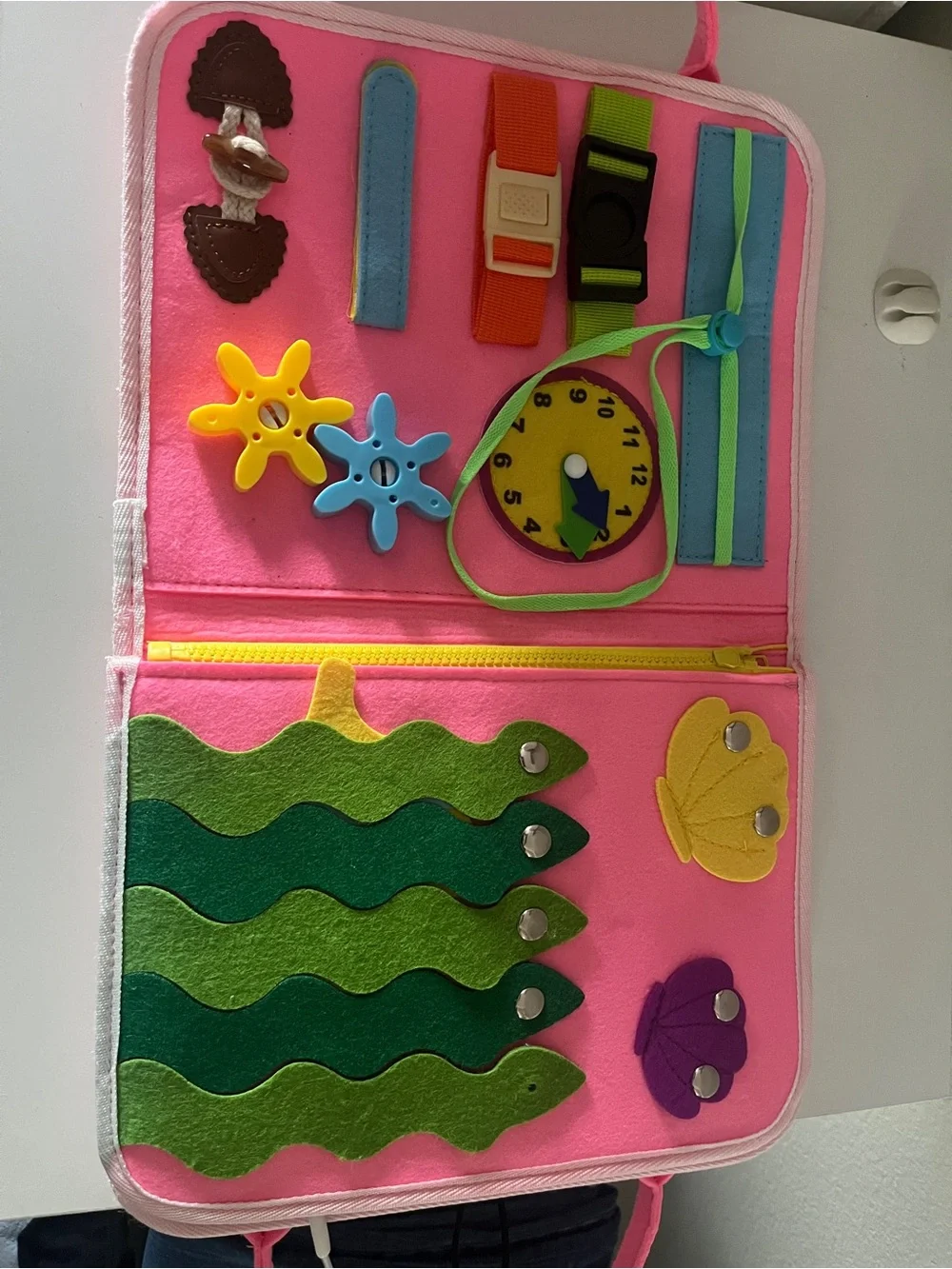 Kids Pink Activity Quiet Book - Interactive Learning Toy
